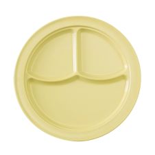 Yanco NS-703Y 10.25-Inch Nessico Melamine Deep Round Yellow 3 -Compartment Plate, 24/CS
