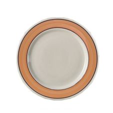 Yanco PR-7Y 7.125-Inch Porto Rico Porcelain Round White Plate w\Yellow Rim, 36/CS