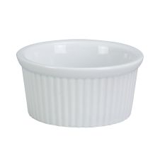Yanco RK-102 2 Oz 2.5x1.25-Inch Porcelain White Fluted Ramekin, 48/CS