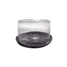 Pactiv YEH89801, 8-Inch Deep Cake Black Bottom Tray with Clear Dome Lid, 100/CS