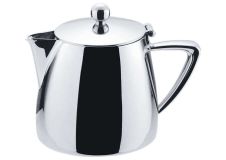 Winco Z-MC-TP10, 10 oz Cadenza Monte Carlo Tea Pot with Hinged Lid, 18/10 Stainless Steel, Mirror Finish