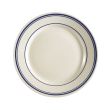 C.A.C. BLU-9, #8 9.75-Inch Stoneware Plate with Blue Rim, 2 DZ/CS