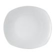 C.A.C. KYT-8, 8-Inch White Porcelain Coupe Curved Rectangular Plate, 2 DZ/CS