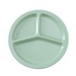 Yanco NS-702G 10-Inch Nessico Melamine Deep Round Green 3-Compartment Plate, 24/CS